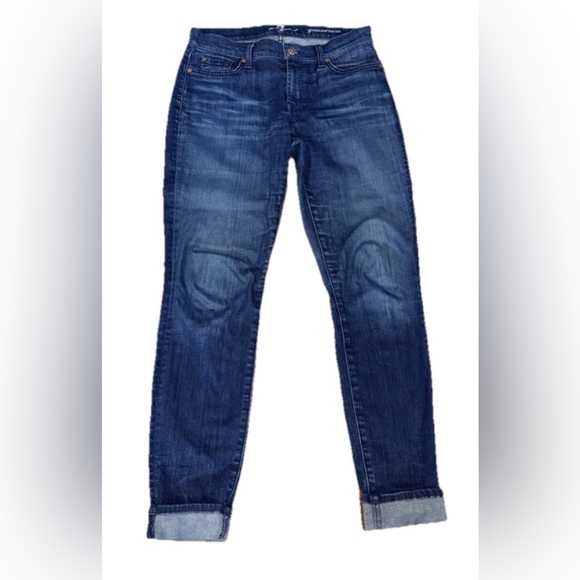 7 For All Mankind Denim - 7 For All Mankind Gwenevere Slim Straight Jeans Medium Wash Size 27